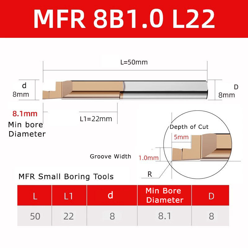 4051 MFR tungsten steel end face slot cutter, small diameter inner hole boring cutter, hard integral alloy small hole end face CNC MFL turning tool holder Shandong Denso Pricision Tools Co.,Ltd.
